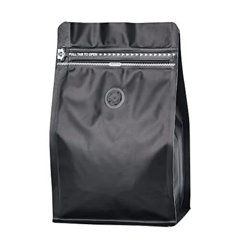 Reusable Aluminum Foil Pouches Stand-Up Square Bottom Ziplock Coffee Bean Storage for Food Use