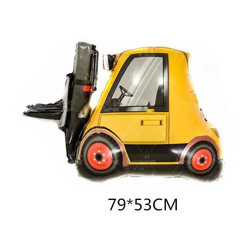 Engineering Fleet Vehicle Custom Shape Helium Foil Balloons Crane Excavator Series