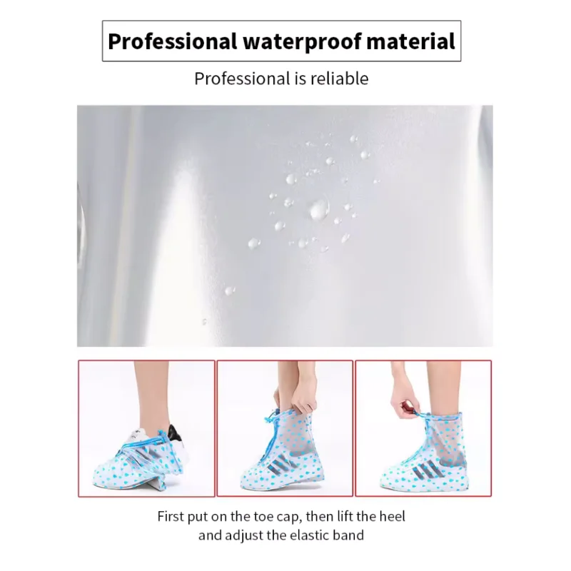 High Tube Thickened Waterproof Anti Slip Wear-Resistant Rain Shoe Cover Double Breasted Shoe Cover Wholesale