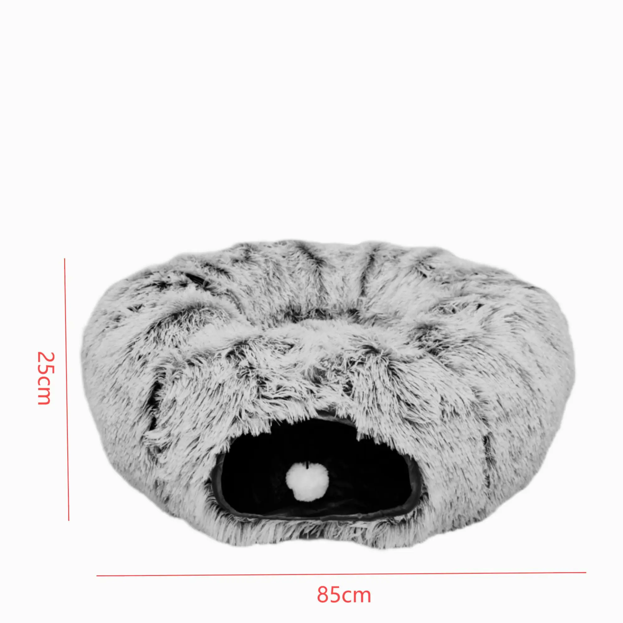 Light Gray Pet Sleep Soft Nest Cat Dog Comfort Plush with White Ball to Play Easy to Open&Fold Indoor Outdoor Great Sleeping Bed