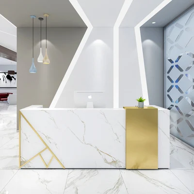Современная мраморная стойка регистрации салона красоты витрина на заказ кассира барная стойка компания