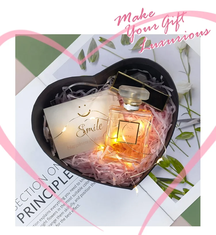 Custom heart shaped gift boxes double open door cosmetic packaging box high set festival ribbon packaging