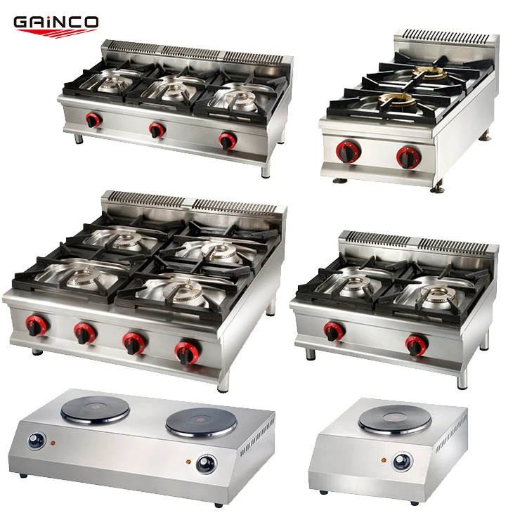 Gainco Factory Outlet Commercial Cooktops Gas Cooker Stove Household 3/4 Burner Gas Cooktops