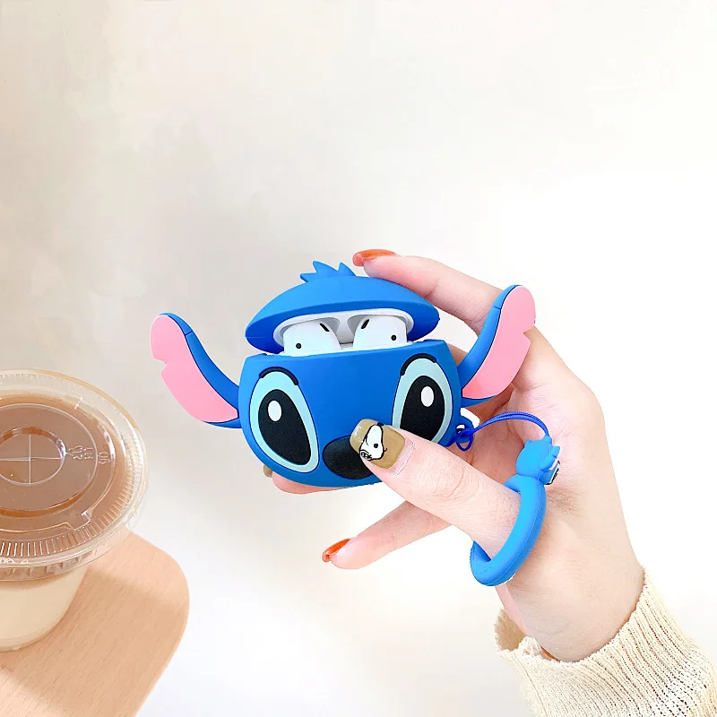  3D чехол для наушников Airpods 2 силиконовый с мультяшным изображением кошки Apple Air pods 1