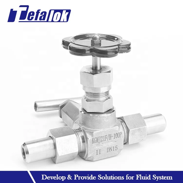 Stainless Steel Oxygen Sampling Needle Valves Metal Tube Hydraulic Instrument Sample Needle Valve
