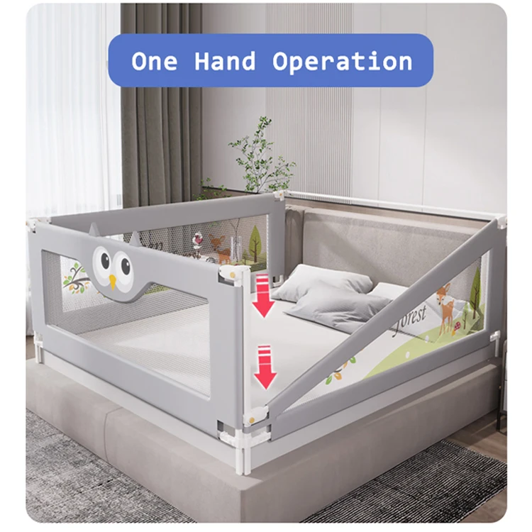 Factory Direct Sales Kids Bed Safety Guards with adjustable lifting rod - Adjust Safety Bed Rail for baby customizable