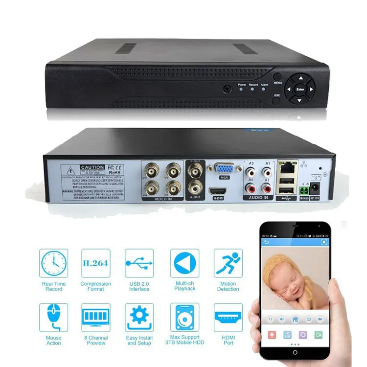 4CH CCTV DVR Kit 1080P AHD Surveillance System 3MP 5MP DVR H.265 Motion Detection