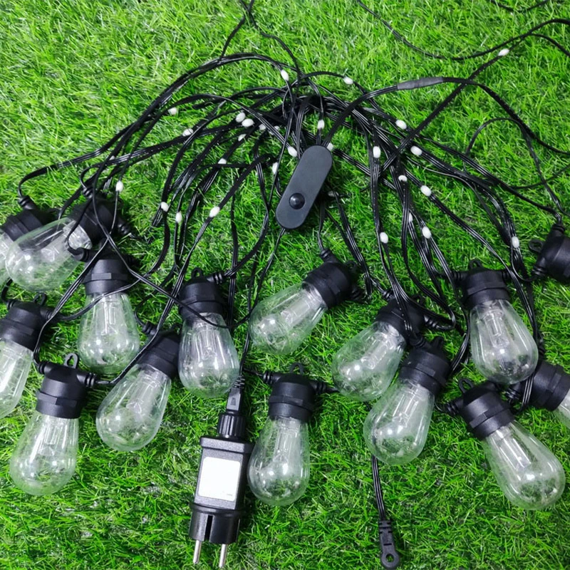48FT String Lights Outdoor E26 E27 S14 Edison Bulb included Christmas Waterproof connectable serial led string lights