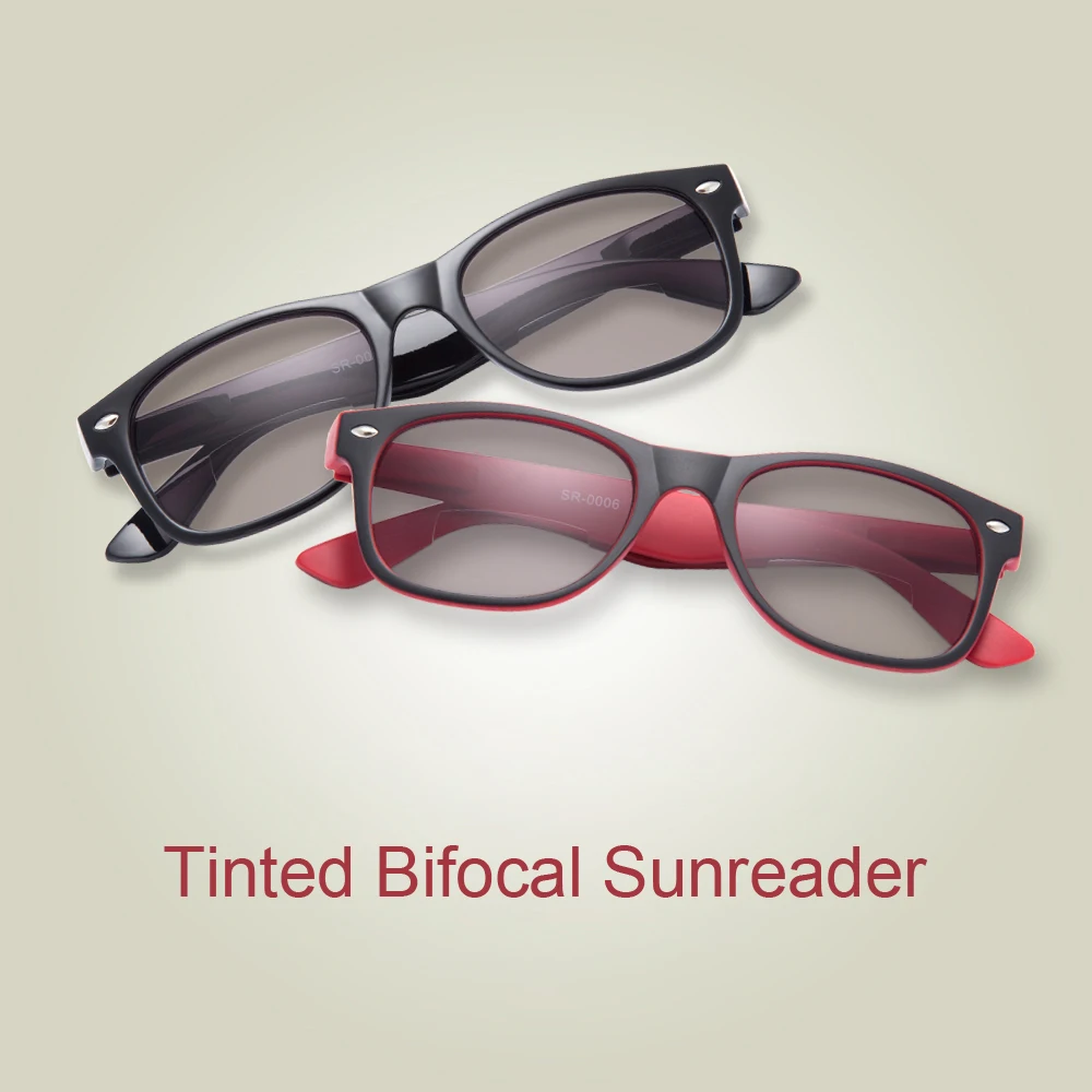 Unisex Plastic Customized logo tinted sun reader sunglasses bifocal Reading Glasses