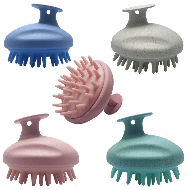 Wholesale  Eco-friendly New Material Wheat Straw Silicone Scalp Care Massager Shampoo Hair Brush