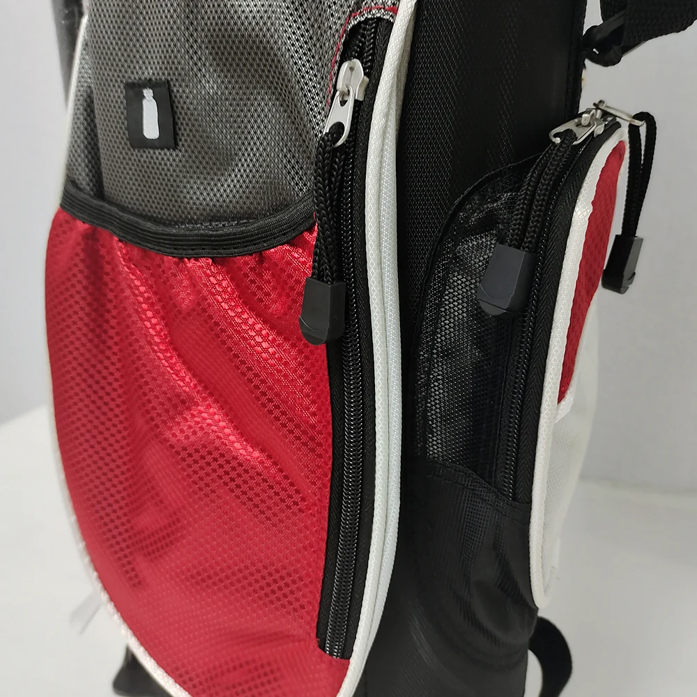 Customized Mini Golf Stand Bag Lightweight Leather and PU Golf Bag with 5 Dividers Durable Zipper Pocket for Kids