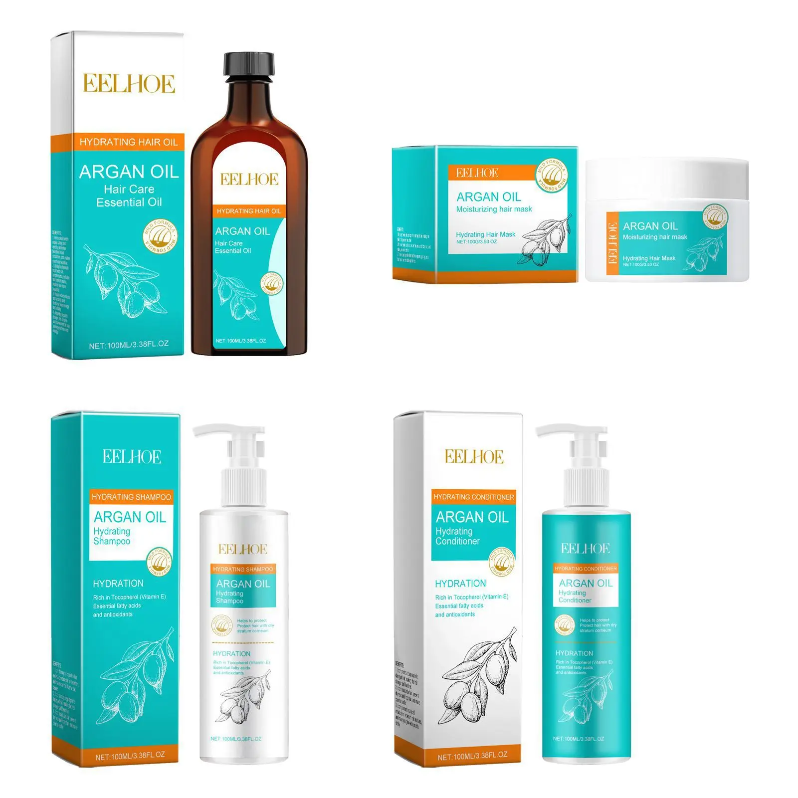 EELHOE high-quality smoothing dry and rough texture smooth oil control long-lasting fragrance Moroccan nut oil series