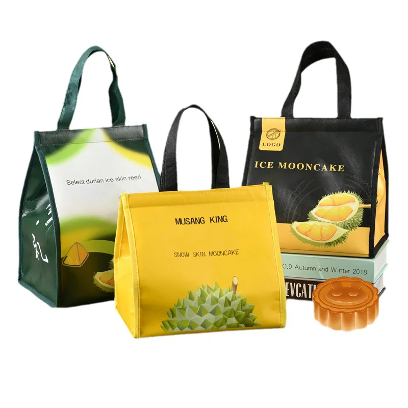 Custom Printed 300D Polyester Lunch Bag For Office Travel Picnic Portable Food Takeway Shoulder Bag Thermal Insulated Cooler Bag