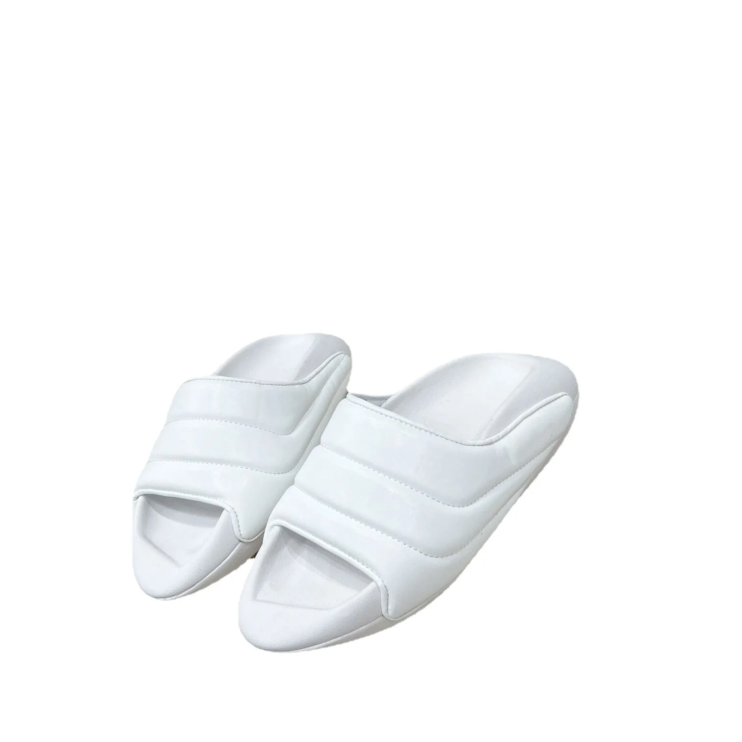 2022 foreign trade summer new European and American fashion thick bottom one-line heightened space bread slippers