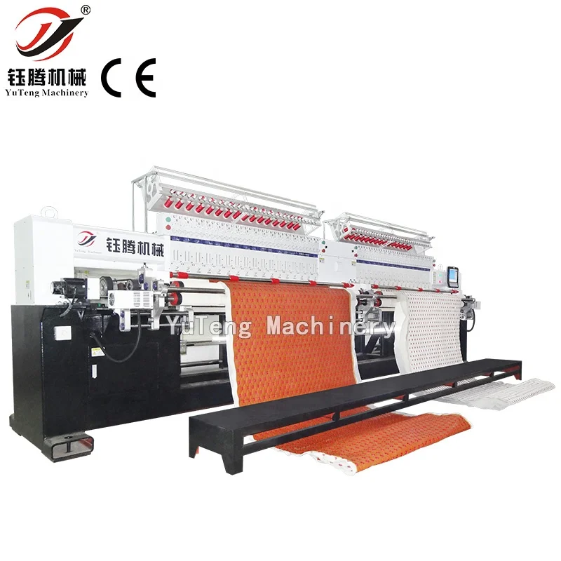 High speed multi head quilting embroidery machine