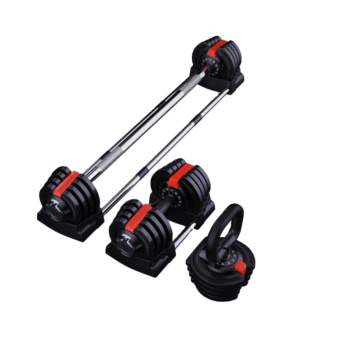 gym adjustable dumbbell set home fitness dumbbell boxed 50 kg iron electroplated barbell dumbbell