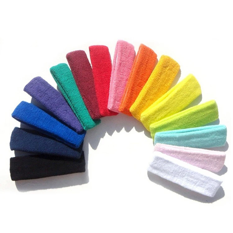 Customized logo colorful fast absorption tennis sweatbands sweat headband