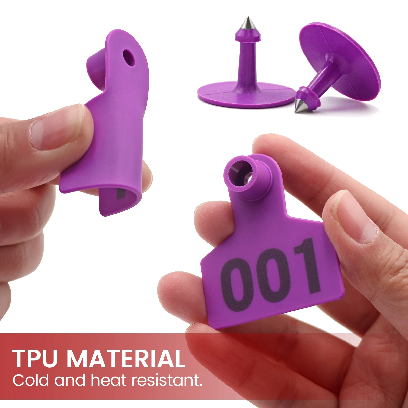 Animal Marker Custom Hog Ear Tag 4*5cm Pig Ear Tag With Logo Number Laser Printing for Animal Management Breeding