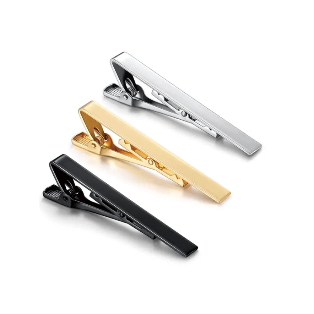 Пустой простой металлический пользовательский гравированный логотип из нержавеющей стали зажим для галстука аксессуар