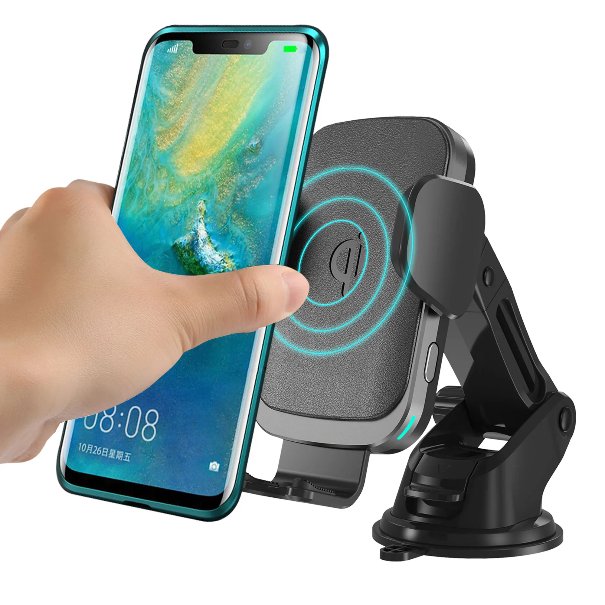 Qi Automat Phone Mount Bulk 15w Car Holder Infrared Smart Sensor Wireless Car Charger