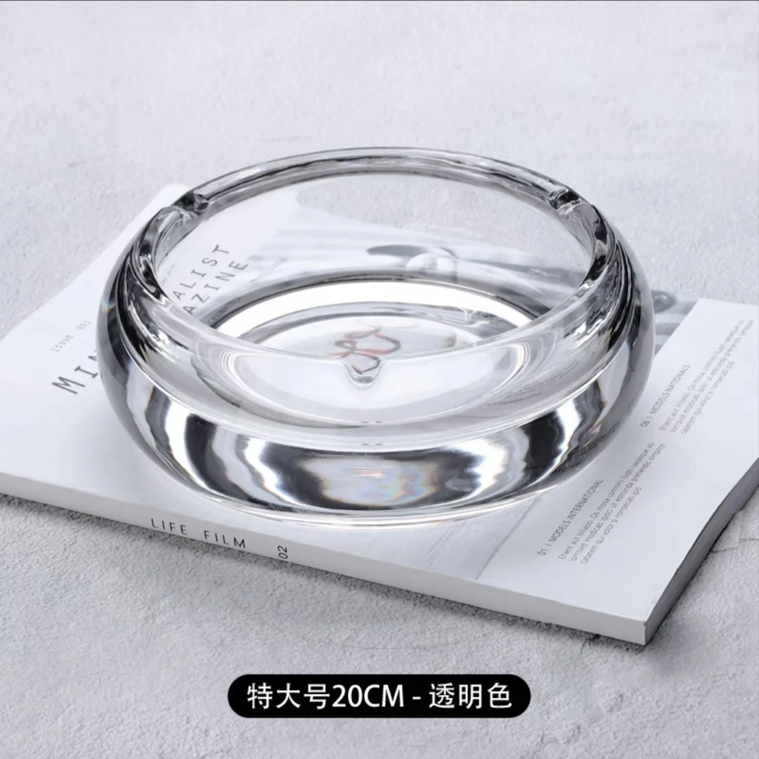 Factory Supply Stock Round Ashtray With Custom Logo Custom Large Size Cigar Accessories Tobacco Smoking Glass Ashtray
