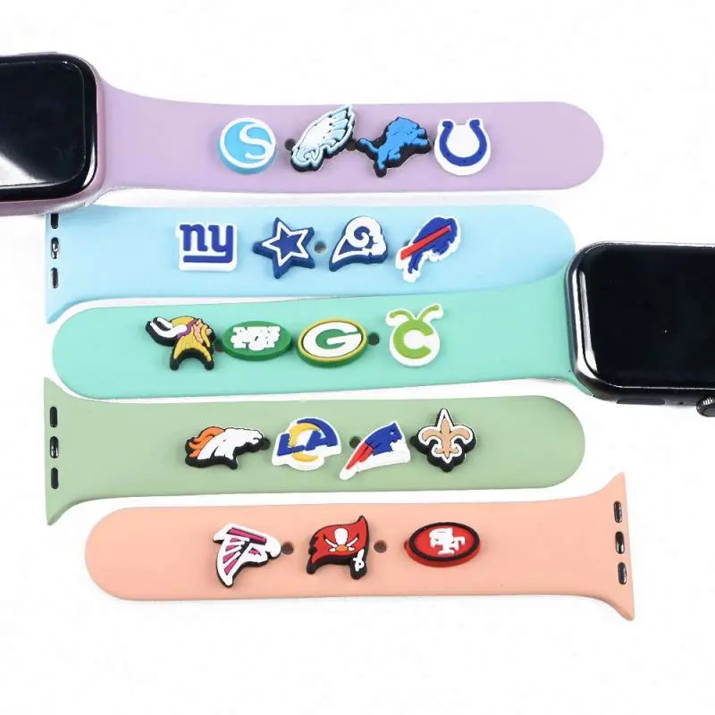 PVC Watch Decoration Charms For i Band Bracelet Metal Leg Decorative Nails Iwatch Sport Strap Ornament Accessories
