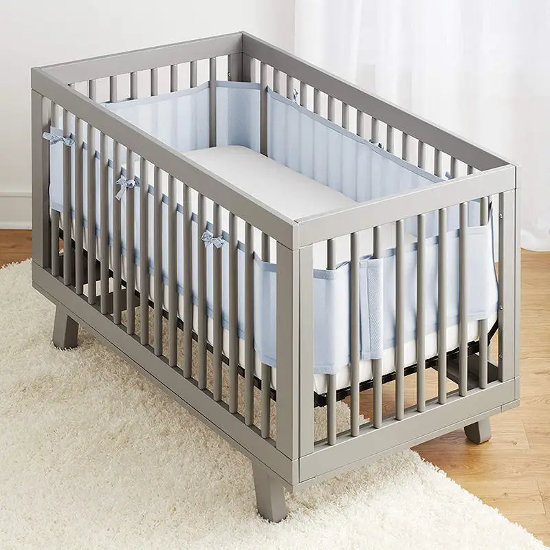 Nordic Style 100% Organic Cotton Baby Bedding Set 200TC Comforter Soft Cot Bumper with Animal Pattern Free Bed Sheet