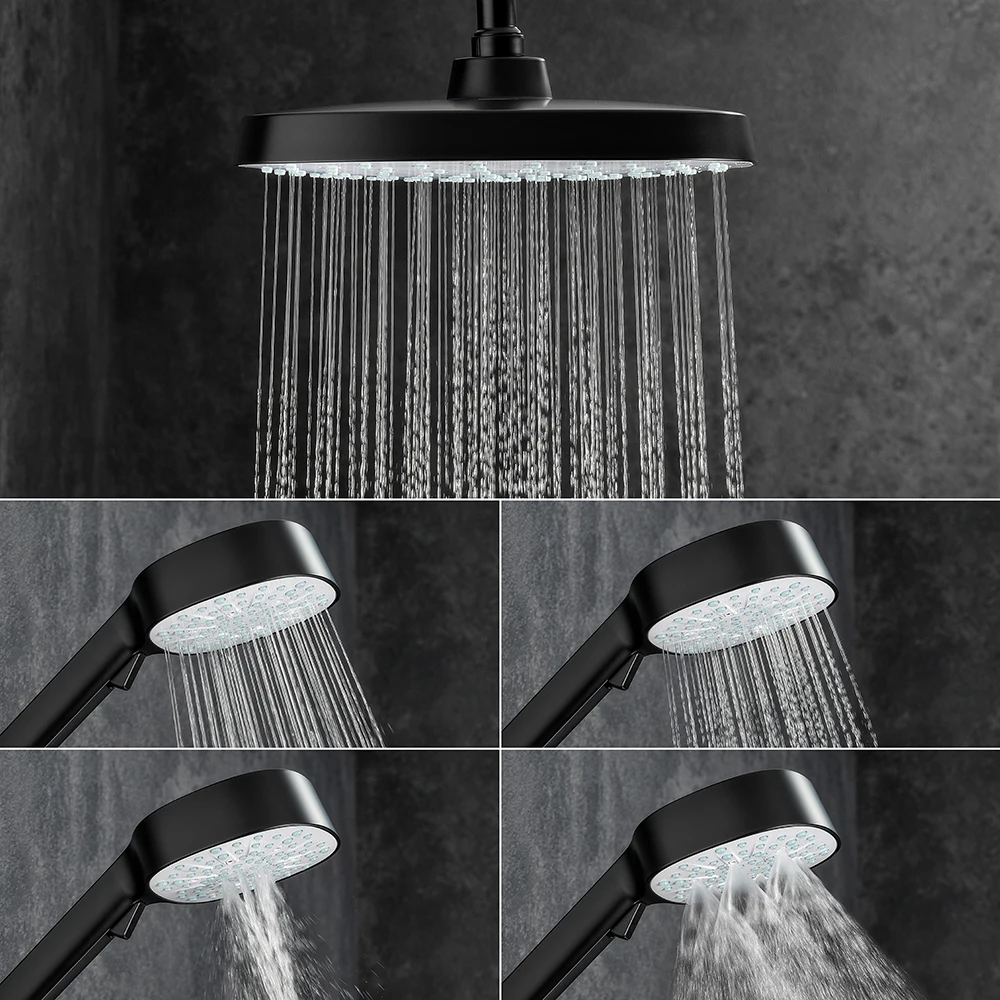 Professional Manufacture Cheap Wholesale Brushed Brass 3 Functions Round Thermostatic Shower Set