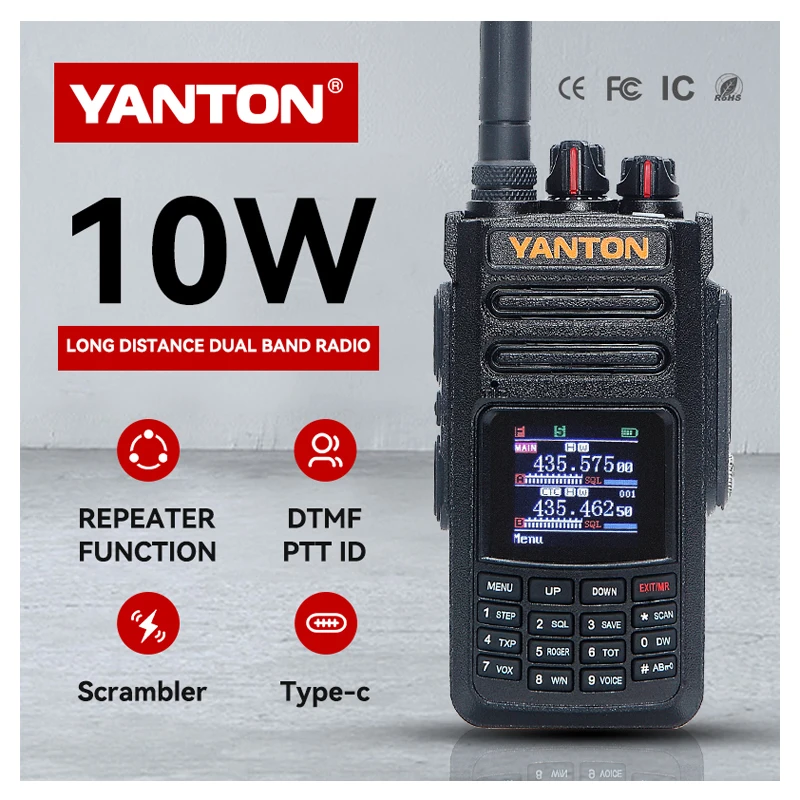 Wholesale T-680UV 10W Long Rang Walkie Talkie Double Frequency UHF VHF Wireless Portable Two-way Radio