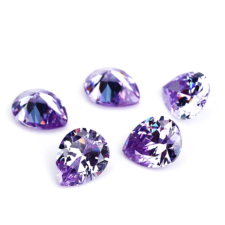 China Factory price Wholesale diverse 3A Quality pink garnet colors cz stone Pear cut 5x3mm 9x6mm Synthetic cubic zircon