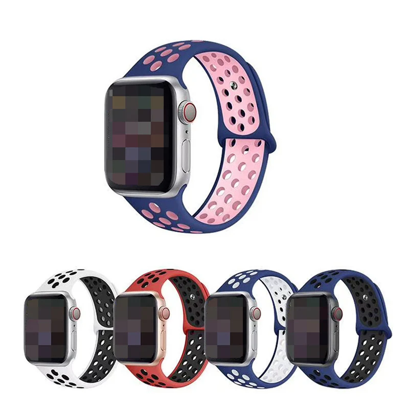 
Dual Color Silicone Watchband Rubber Watch Band For iWatch For Nike+ silicon straps for apple watch band 