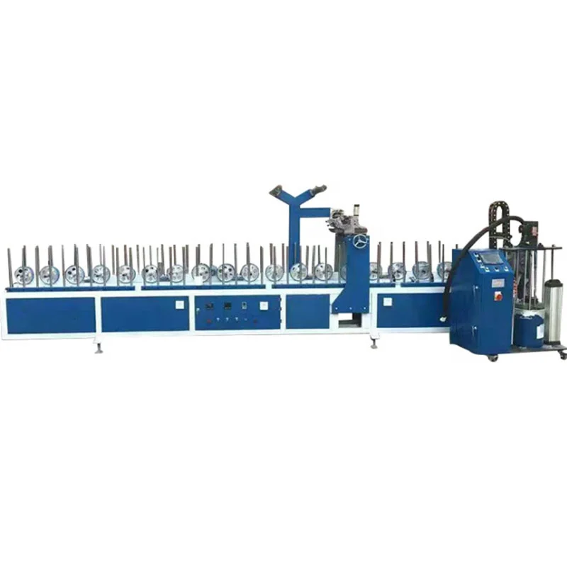 PUR Hot Melt Glue PVC and Veneer Laminating Profile Wrapping Machine