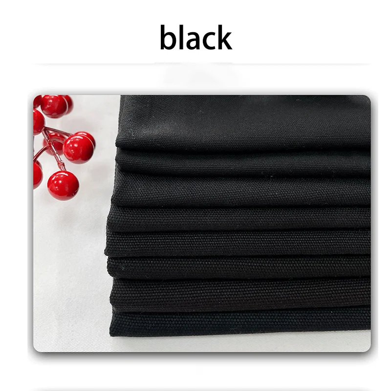 Custom Printed Large Capacity Black Canvas Cotton Shopping Cotton Tote Shoulder Bag