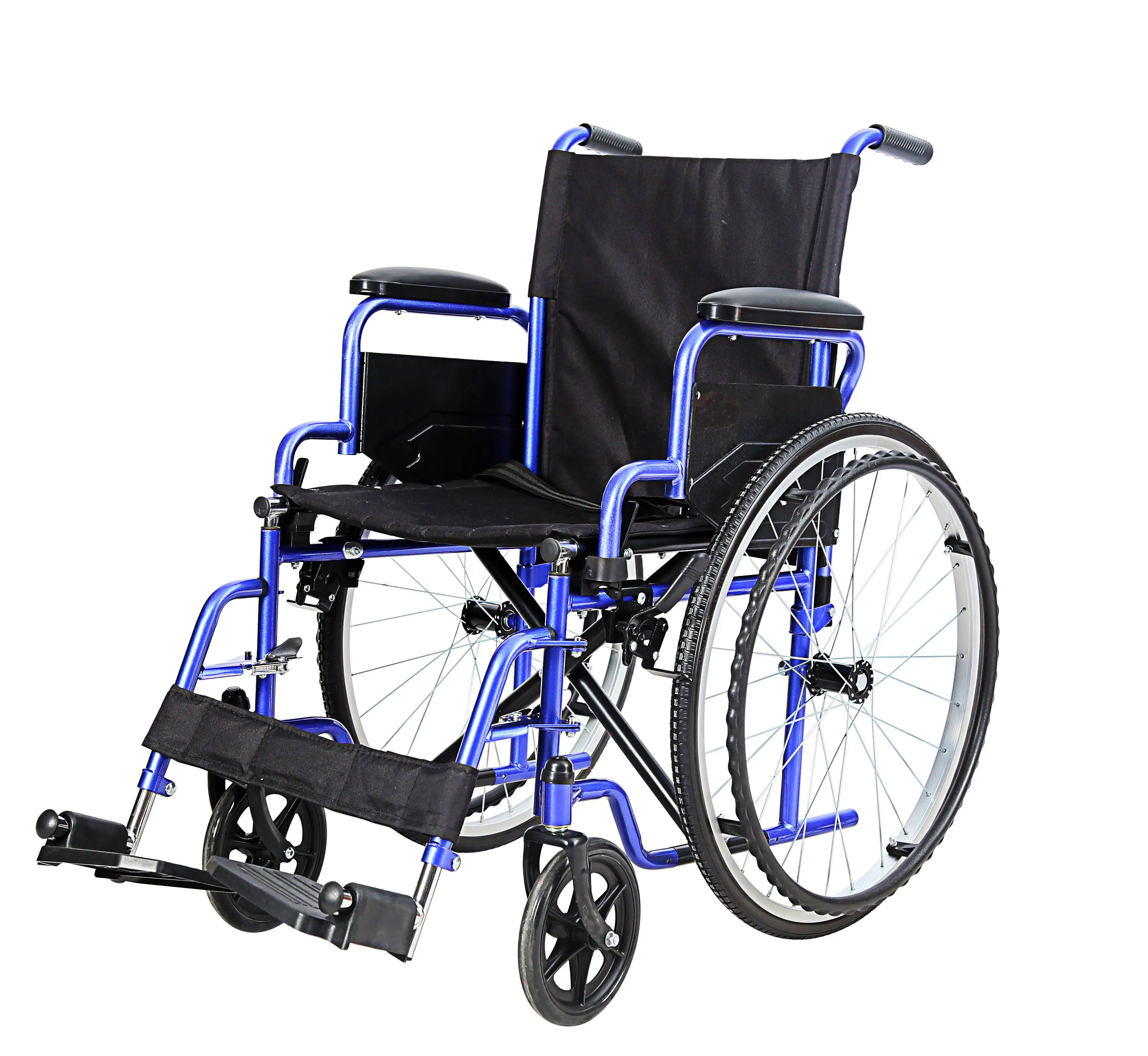 Manufacturer Foldable Steel Wheelchair Wheel, Folding Portable Lightweight Manual Wheelchair
