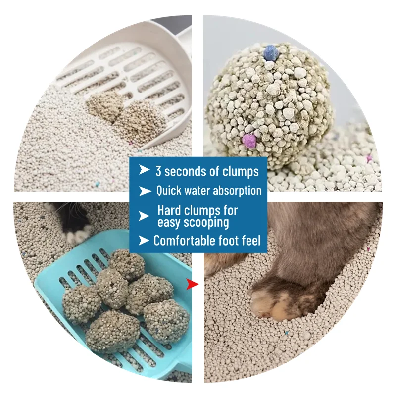2024 Top selling high-quality Fast agglomeration lock the odor bentonite sand cat litter clumping bentonite