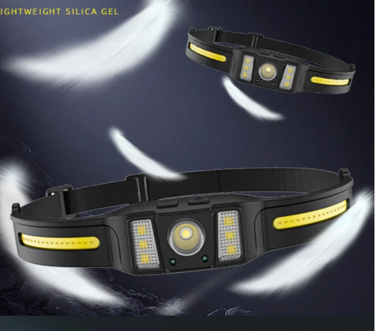 270 Degree Vision Illumination Outdoor Portable Adjustable COB Sensor Headlamp with 5 Modes Waterproof Ipx4 Inspection Headlamp