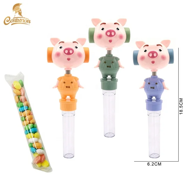 OEM Cartoon Goose Shake Whistle Music Container Toy Candy Kids Funny Candy Toy For Sales