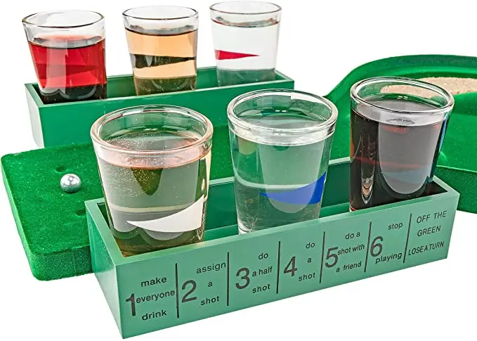 6 Glasses Shot Party Toys Gifts Family Funny,Mini Golf Drinking Board Game