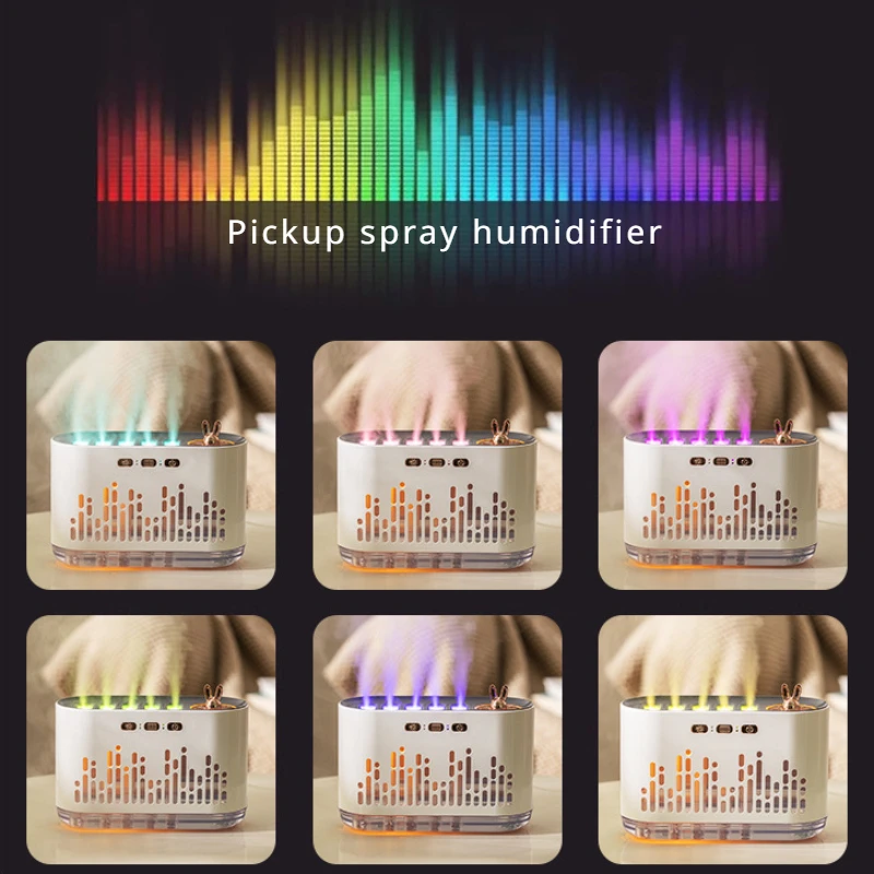 USB Dynamic Music Pickup Aromatherapy Humidifier 700ML  Large Capacity 5 Spray Ports Desktop Air Humidifier