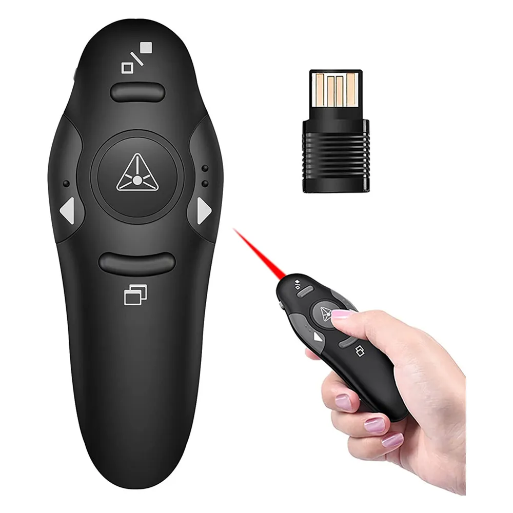 2.4 GHz RF Pointer Pen Wireless Remote Red Laser Pointer USB Power Point Presenter Remote Control Laser Pen