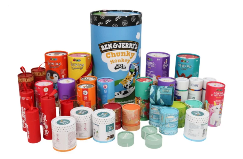 Custom Cosmetic Cylinder Strong Kraft Cardboard Child Resistant  Paper Tube for glass bottle