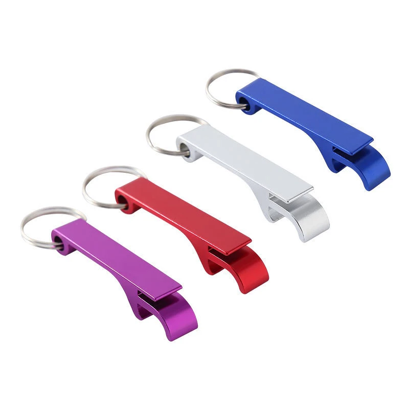 Free logo Mini aluminum alloy bottle opener keychain beer bottle opener key ring