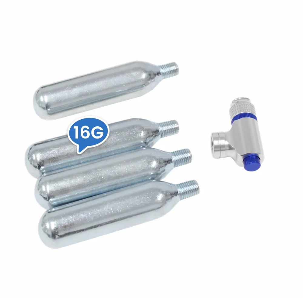 16g Co2 Cartridge Refillable 16 Gram 8g 12g 33g 3/8 Threaded Disposable Mini Gas Tank Food Grade CO2 Beverage Beer Keg Chargers