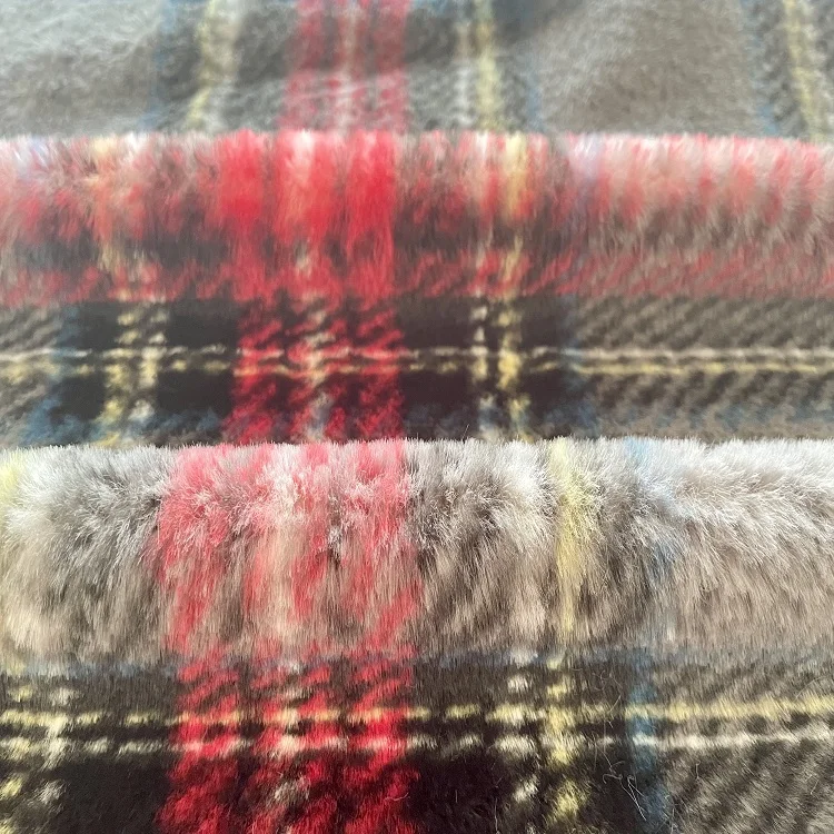 Home Textile Blanket 100% Polyester Fleece Fluffy Printed Scottish Tartan Checkered Scarf Fabric