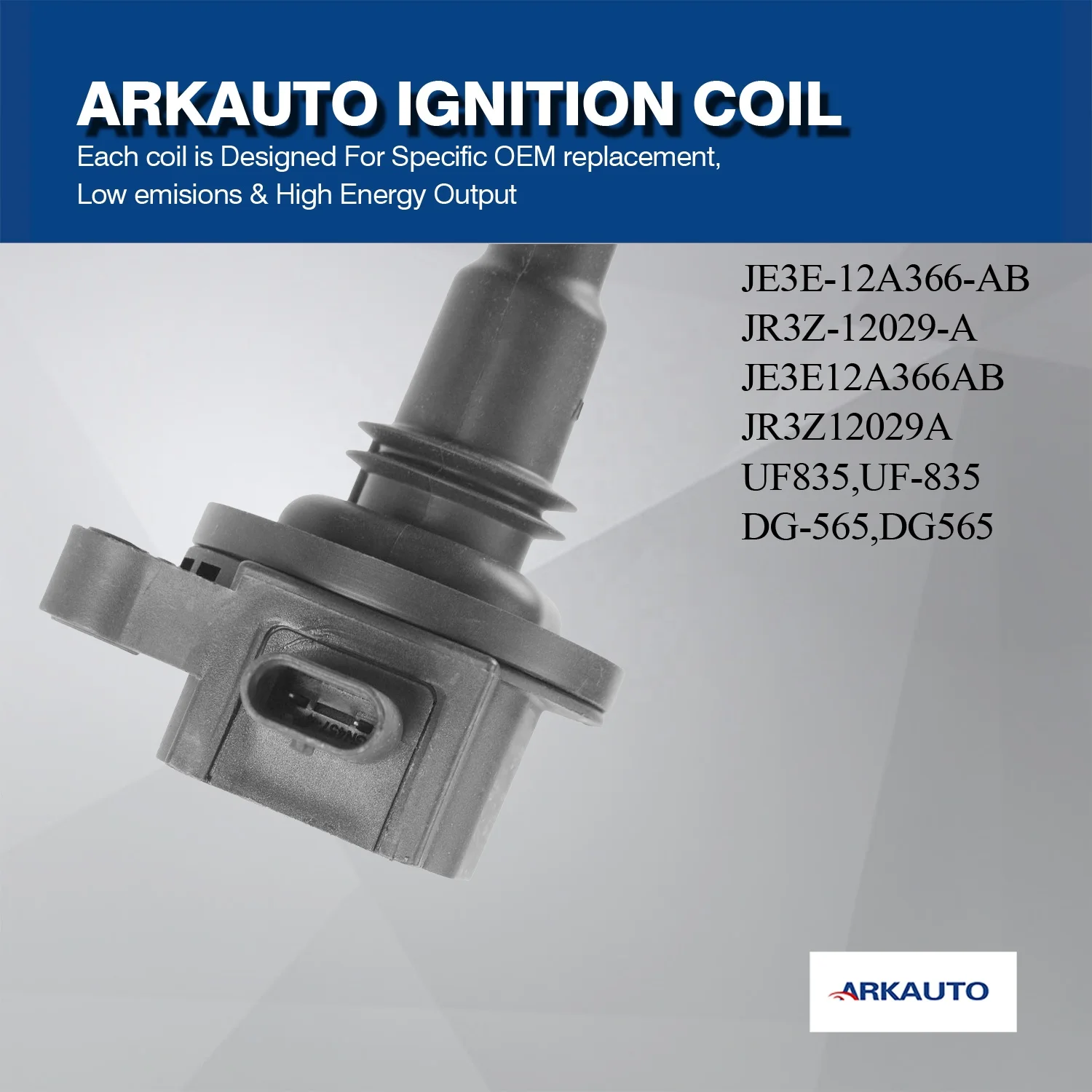 ARKAUTO Ignition Coil Pack JE3E-12A366-AB JR3Z-12029-A UF835 UF-835 DG-565 DG565 For Ford F-150 F150 Mustang 5.0 V8