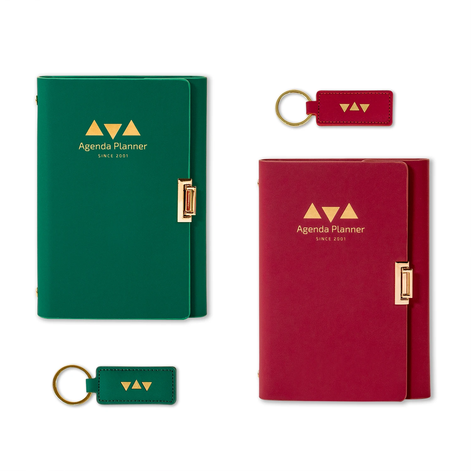 Luxury PU Leather Loose-leaf Notebook Gift Set Metal Buckle Oil Side Agenda Planner 2025