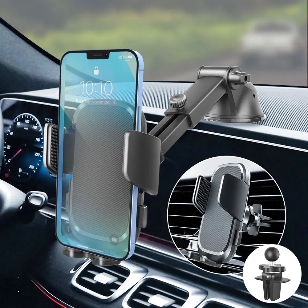New 3 in 1 windshield soporte para celulares automovile cellphone mount handy halter center console silicone car phone holder