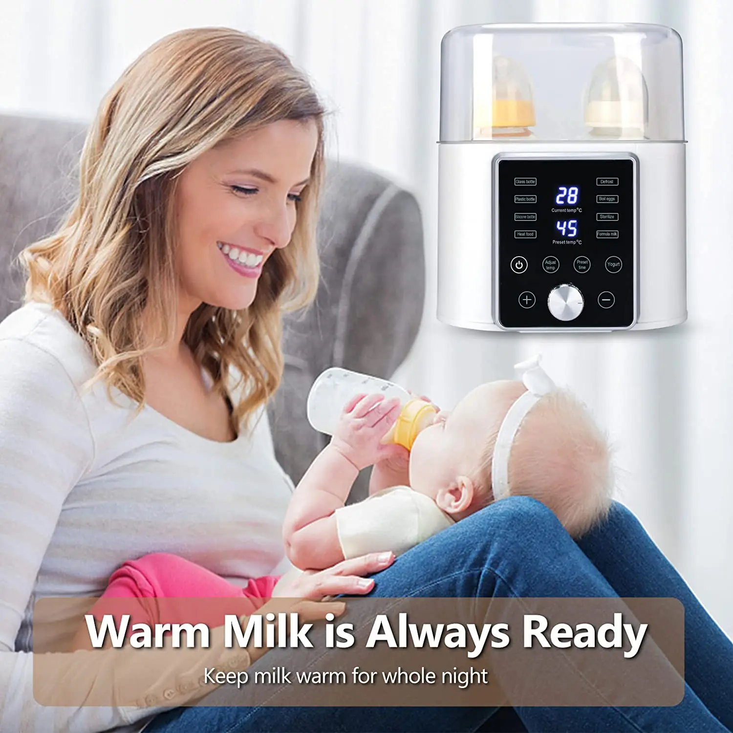Multi-function Baby Food Makers Bottle Warmers Big Feeding Milk Breast Digital Warmer