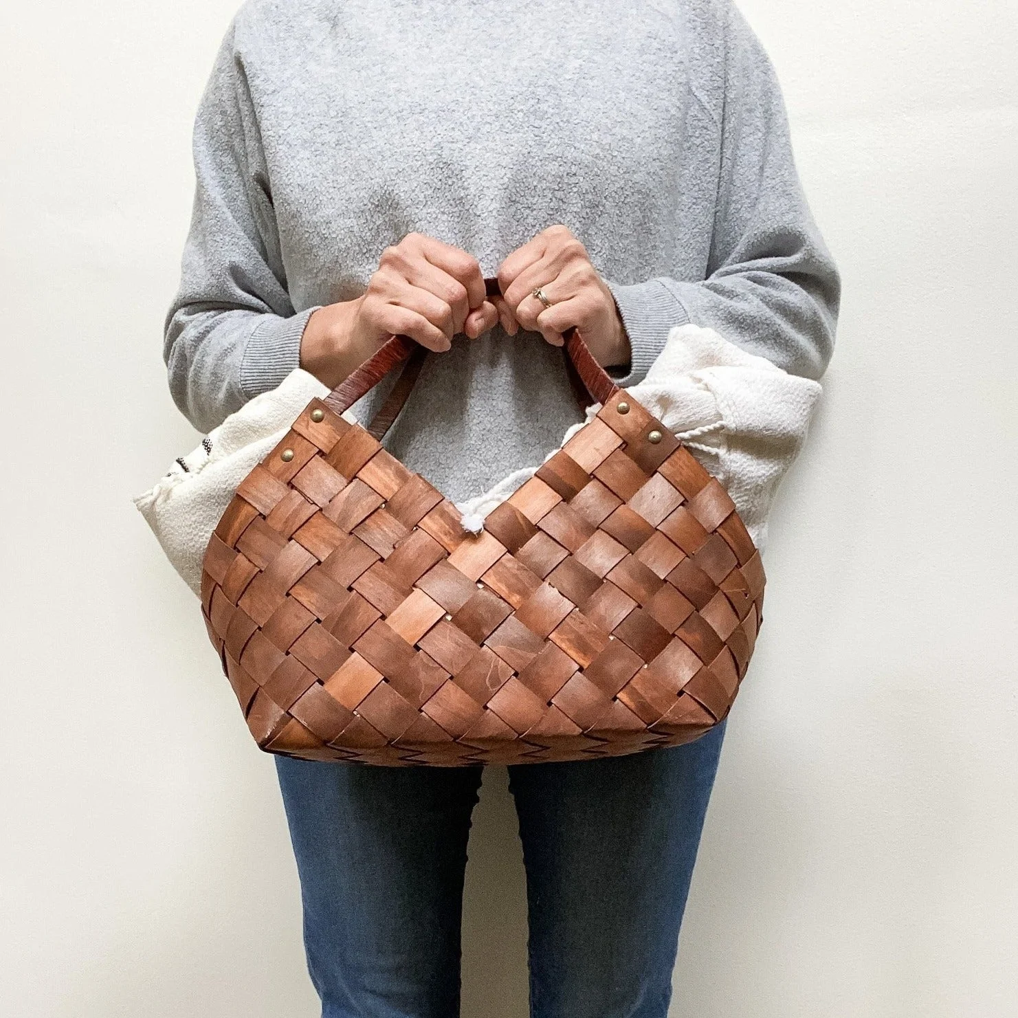 Woven Sonoma Basket/ natural palm leaves basket