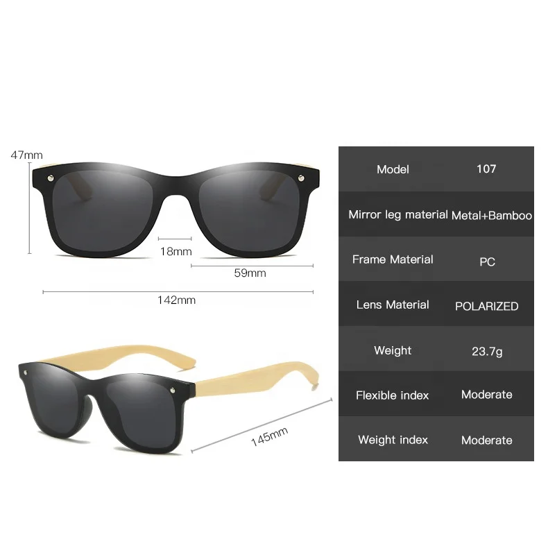 Sunbest Eyewear 107 Fashion Bambu Temple Sunglasses 2021 Bamboo Wooden Polarized Driving Shades Sun Glasses